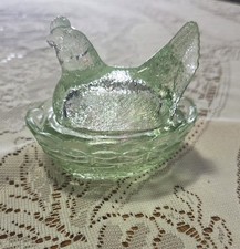  Key Lime  Covered Hen~ Wilkerson Glass~Westmoreland ~3.5