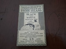 1925 Rand McNally Massachusetts Connecticut & Rhode Island Mileage Map Vintage picture