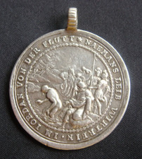 Top Rare c. 1850 Wash My Body and Soul Lord Jesus ​​Christ Jordan Baptism Medal picture