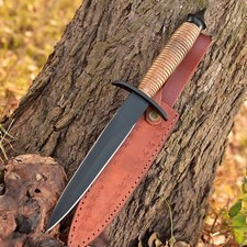 WW2 Double-Edged V42 US Military Stacked Wood Dagger Knife Devil's Brigade picture