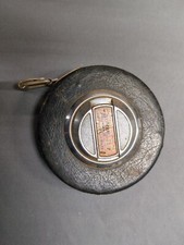 Vintage Lufkin Steel Tape Measure 50 Foot Leather Casing H433 picture