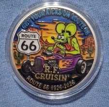 RT 66 The Mother Road AMERICAS Centennial Commemorative Cokor Coin 100  picture