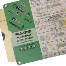 Vtg 1960 Holo-Krome Thermo-Forged Socket Screw Selector Double Sided Slide Chart picture