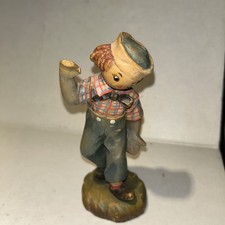 Vintage 1976 ANRI Italy Hand-Carved Wood Raggedy Andy Figurine picture