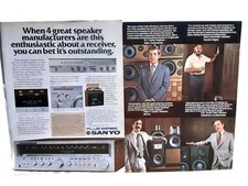 1980 Sanyo Stereo Receiver Speaker System Two Page Vintage Print Ad 16 x 11 picture