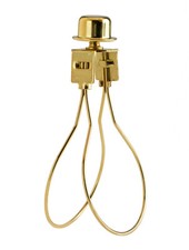 Lamp Shade Light Bulb Clip Adapter Clip on with Shade Attaching Finial Top, Gold picture