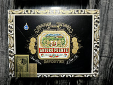 Arturo Fuente Chateau Fuente Pyramids Empty Wood Box W/Red Acrylic 9”x6.75”x3.5” picture