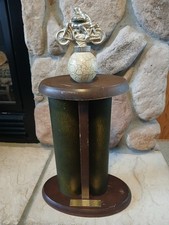 RARE MINNESOTA DRAG WAY METAL MOTORCYCLE TROPHY 1960/70s STRIP CLOSED 1976  picture