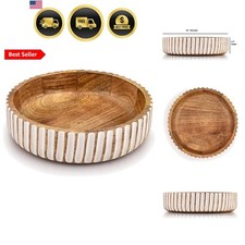 Fruit Bowls Wood Fruit Bowl or Decorative Bowl for Table Décor for Kitchen Co... picture