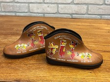 Vintage Yogi Bear- Huckleberry Hound Child's Leather House Shoes Slippers picture