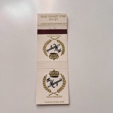 The Marquis Hollywood CA Vintage Matchbook Cover 4MB72-2 picture