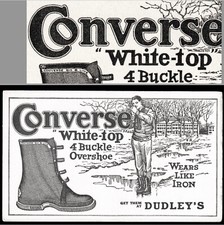 RARE = ca. 1920 Converse Rubber White-Top Shoe Boot Advertising Card Ink Blotter picture