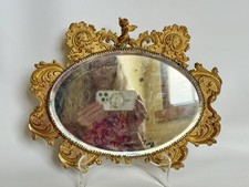 VTG Matson Gold Ormolu Cherub Mirror Vanity Tabletop Rococo Brass As Is - Damage picture