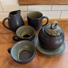 Jars France Tourron Samoa Vert Green Tea Pot Set Creamer cups plate sugar dish picture