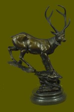 Bronze Marble Statue Elk Deer Stag Buck Hunter Wildlife Art Mountain Decorative picture