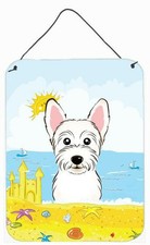 Caroline's Treasures Westie Summer Beach Wall or Door Hanging Print picture