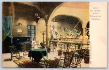 Antique Mexico Postcard VERACRUZ Hotel Diligencias Lobby 1910s picture