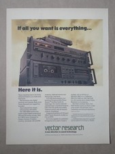 1980s Vector Research Stereo Components Receiver Cassette Vntage Poster Print Ad picture
