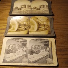 3 B/W 1900s Keystone View Co. Stereoview Cards Industrial. picture