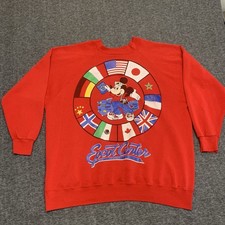 VINTAGE DISNEY EPCOT CENTER 4 XL MICKEY MOUSE PULLOVER RED picture