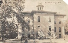 J7/ Saranac Michigan RPPC Postcard c1921 High School Building 239 picture