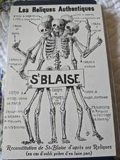 RARE ANTI CATHOLIC CHURCH - 1932 French Postcard Skeletons St. Blaise Relics picture