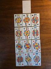 Rare Antique c.1865 Daveluy Bruges Playing Cards - Complete 32-Card Piquet Deck picture