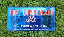 1940's Old German Beer Sign FORT CUMBERLAND ALE MIRRORED GLASS OLD EXPORT picture