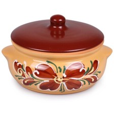 Brown Baking Stoneware Ramekin Clay Cooking Pot w/Lid 1-Serving Stewing Dish picture