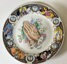 Vintage Artmark Praying Hands Porcelain Plate Mary Joseph Religious picture