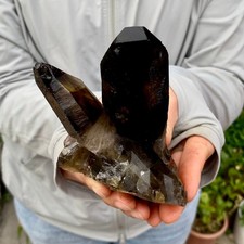 420G Natural Black Smoky Quartz Crystal Cluster Raw Mineral Specimen picture