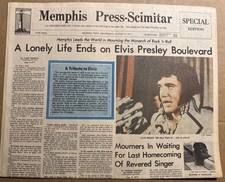 ELVIS PRESLEY Death Newspaper Memphis Press Scimitar Special Edition August 1977 picture