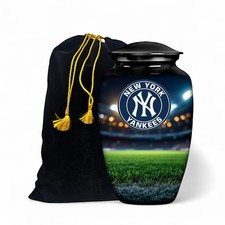 New York Yankees Baseball Theme Style Black Urn ship fedex 24 hour sale  picture
