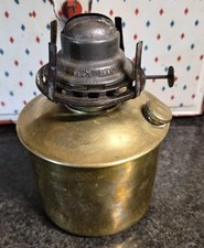 Antique Solid Brass Oil Lamp Base With Queen Mary Burner 6.5