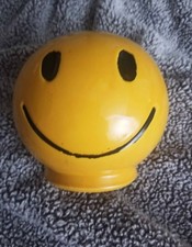 Vintage McCoy Pottery USA Yellow Smiley Happy Face Bank No Stopper 1970s Groovy picture