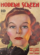 Vintage May 1934 Rolf Armstrong Modern Screen Katharine Hepburn Cover Art picture