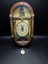 Vintage Rhythm Small World Musical Motion Wall Clock Wood Frame Pendulum Angels picture