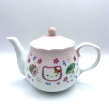 Vintage 2000 Hello Kitty Ceramic Teapot Kyusu Sakura Kimono Sanrio Rare Japan Y2 picture