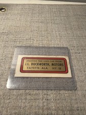Vintage J L Duckworth Motors Used Car Dealership Sticker Fayette Alabama picture