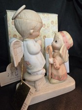1978 Precious Moments E-2012 Jesus Is Born Boy Angel & Girl NO Box Excellent con picture
