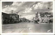 Burns OR Street Scene Visible Signs c1940s-50s Real Photo Postcard picture