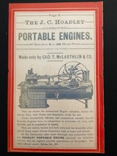 1883 Antique Ad Page J C Hoadley Portable Engines, McLauthlin & Co. Boston MA picture