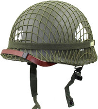 WW2 US Army M1 Green Helmet Replica with Net/Canvas Chin Strap DIY Painting picture