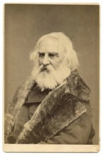 FINE Cabinet Card Photo of HENRY WADSWORTH LONGFELLOW Boston c1880 Famous picture