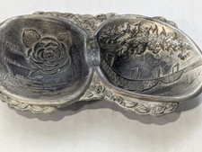 Vtg PICO Made in Occupied Japan Louisiana Souvenir Metal Trinket Dish Huey P Lon picture