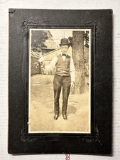 1900s Photograph Man with Carrier Homing Pigeon Bird picture