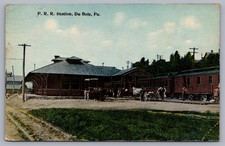 P.R.R. Railroad Station Du Bois PA Pennsylvania 1918 Postcard N6 picture