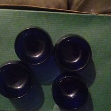 Set of 3 Cobalt Glass Salt Cellars picture