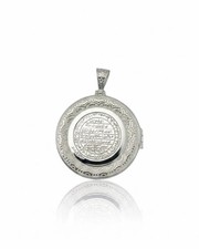 925 Sterling Silver Ism-i Azam Locket Pendant Islamic Talisman Medallion Charm picture
