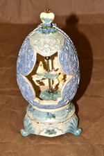 Vintage Horse Carousel Themed Egg Music Box picture